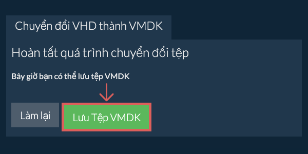 Lưu tệp VMDK