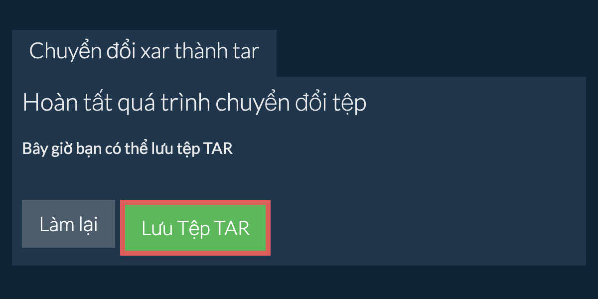 Lưu tệp TAR