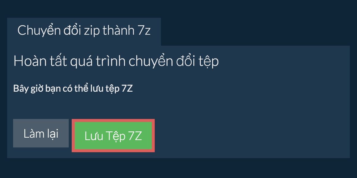 Lưu tệp 7z