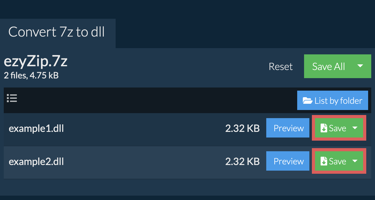 Convert 7Z to DLL Online. Quick, Secure & FREE! ezyZip