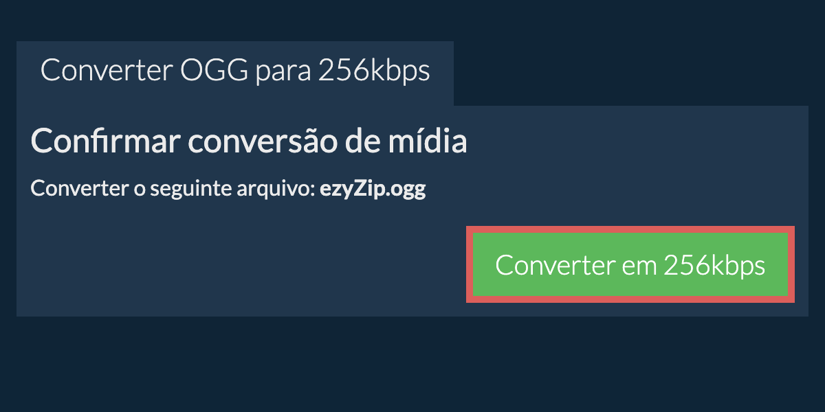 Converter ogg para 256kbps