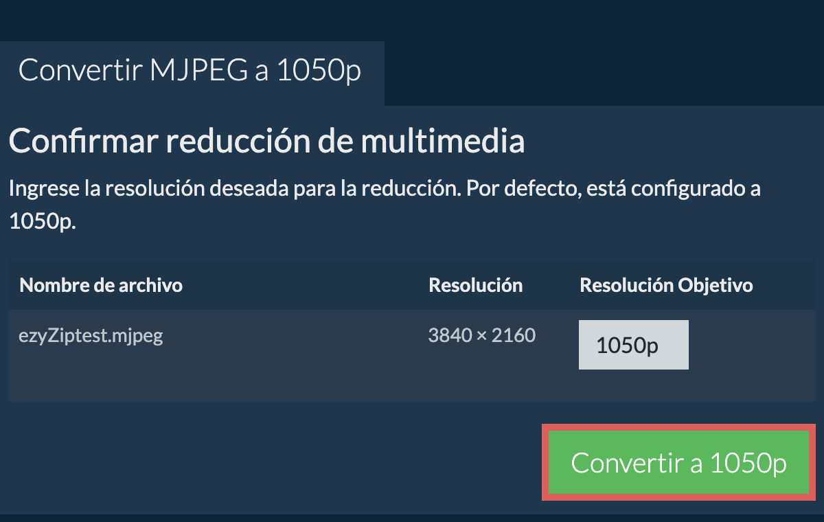 Comprimir 1050p