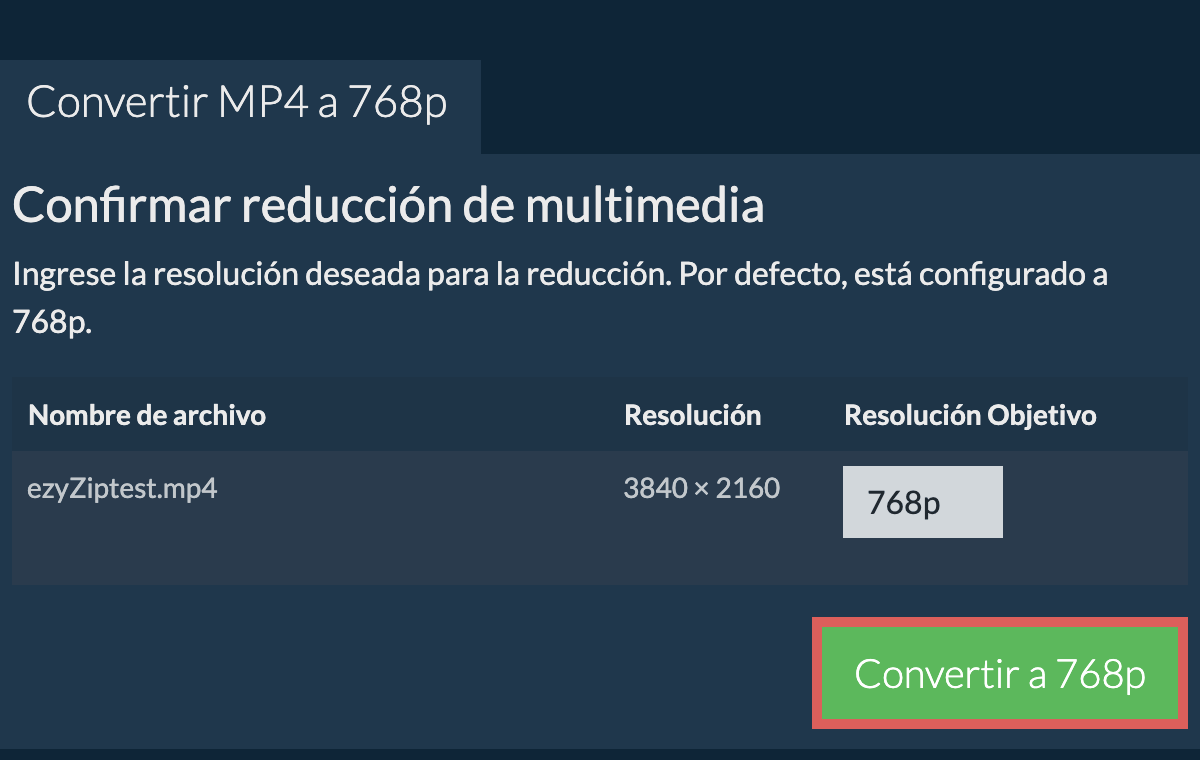 Comprimir 768p