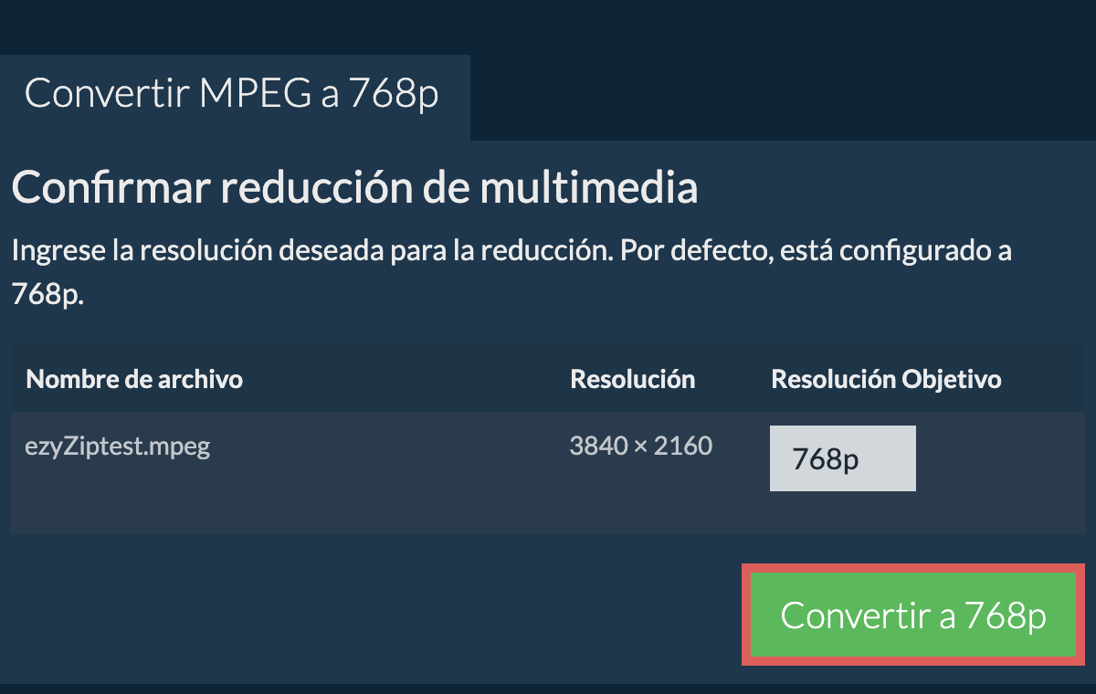 Comprimir 768p