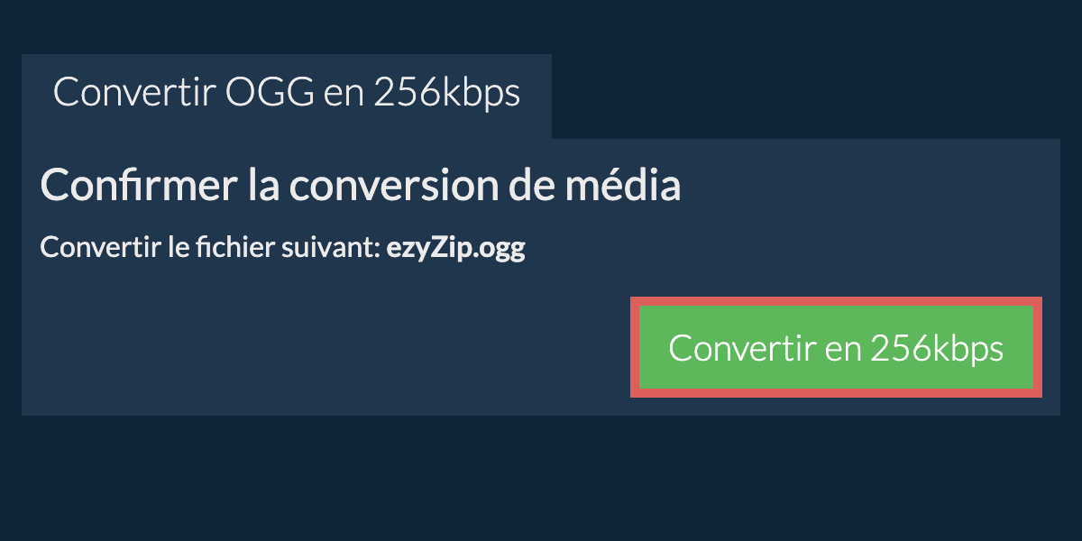 Convertir ogg en 256kbps
