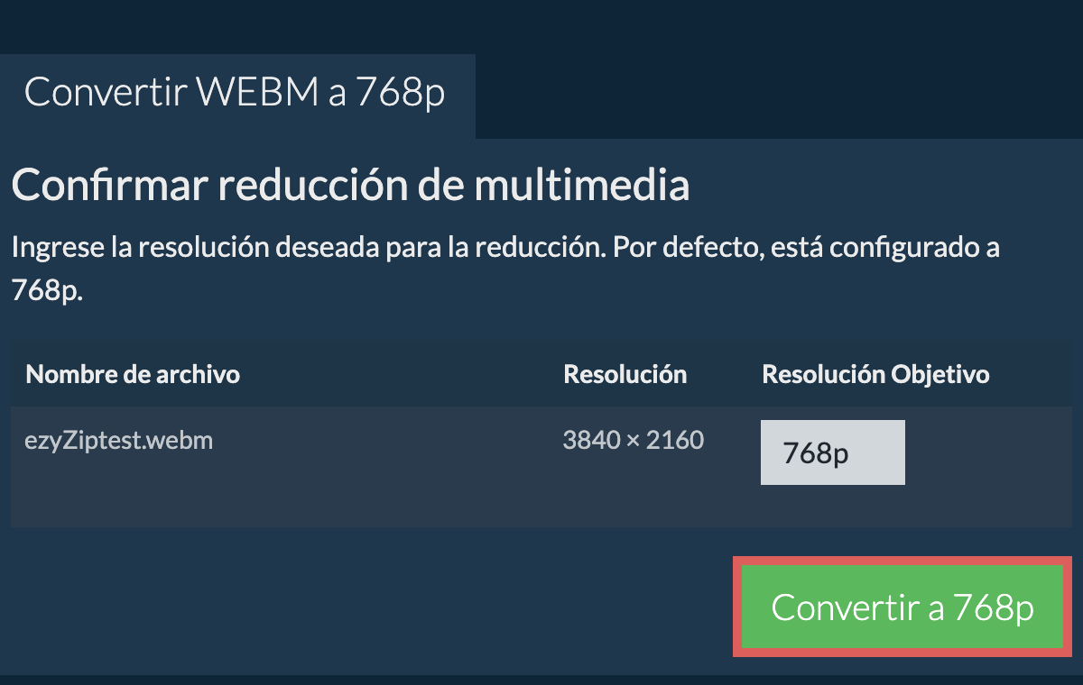 Comprimir 768p