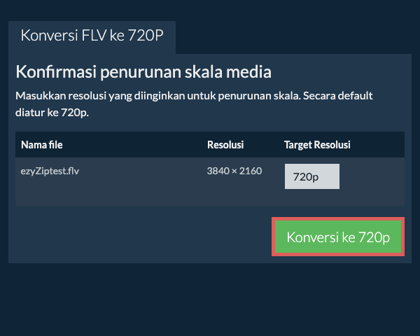 Konversi ke 720p Kompres 720p