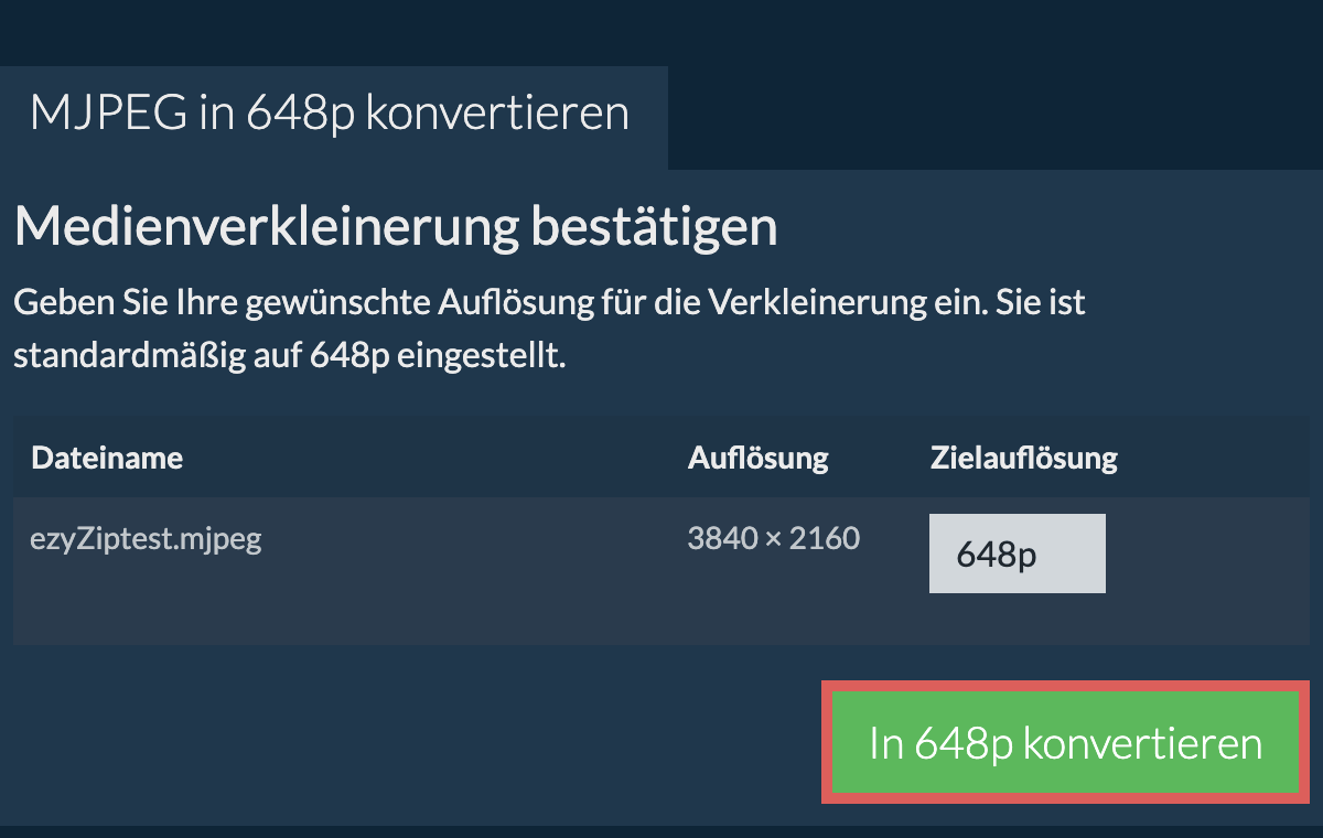 Komprimieren 648p