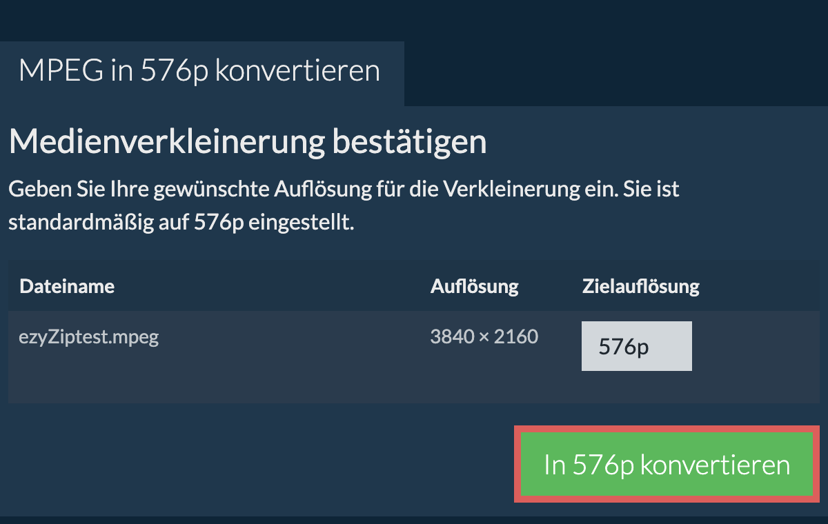 Komprimieren 576p