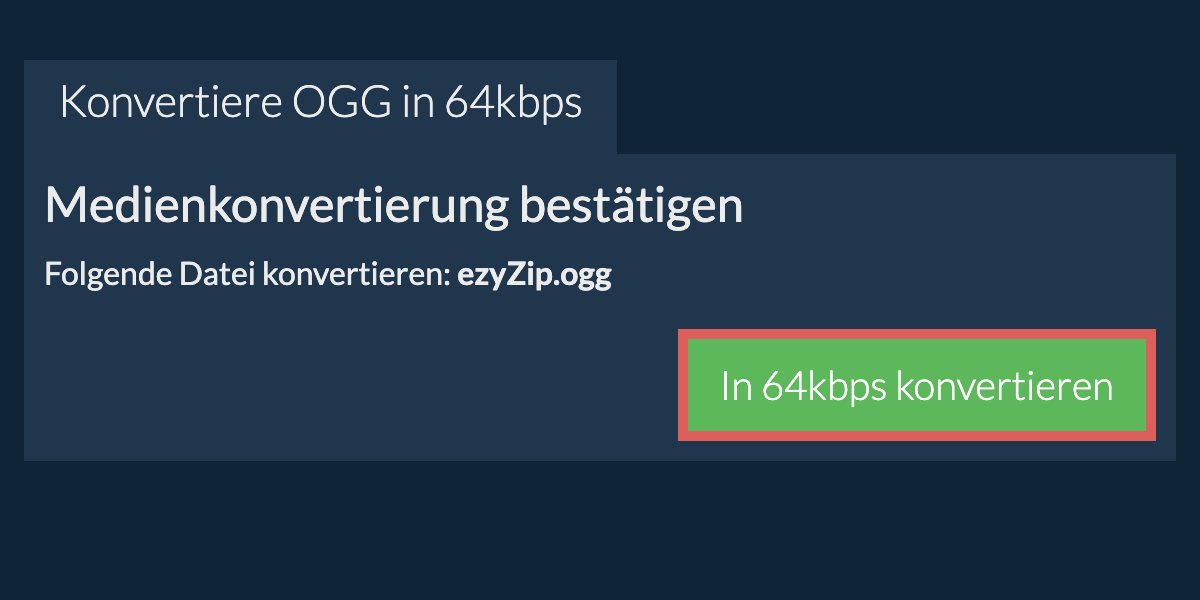Konvertiere ogg in 64kbps