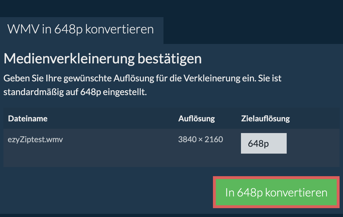 Komprimieren 648p