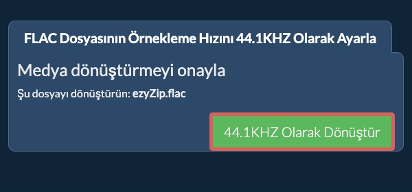 flac Dosyasının Örnekleme Hızını 44.1kHz Olarak Ayarla