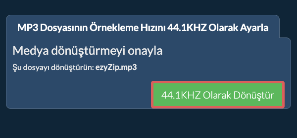 mp3 Dosyasının Örnekleme Hızını 44.1kHz Olarak Ayarla