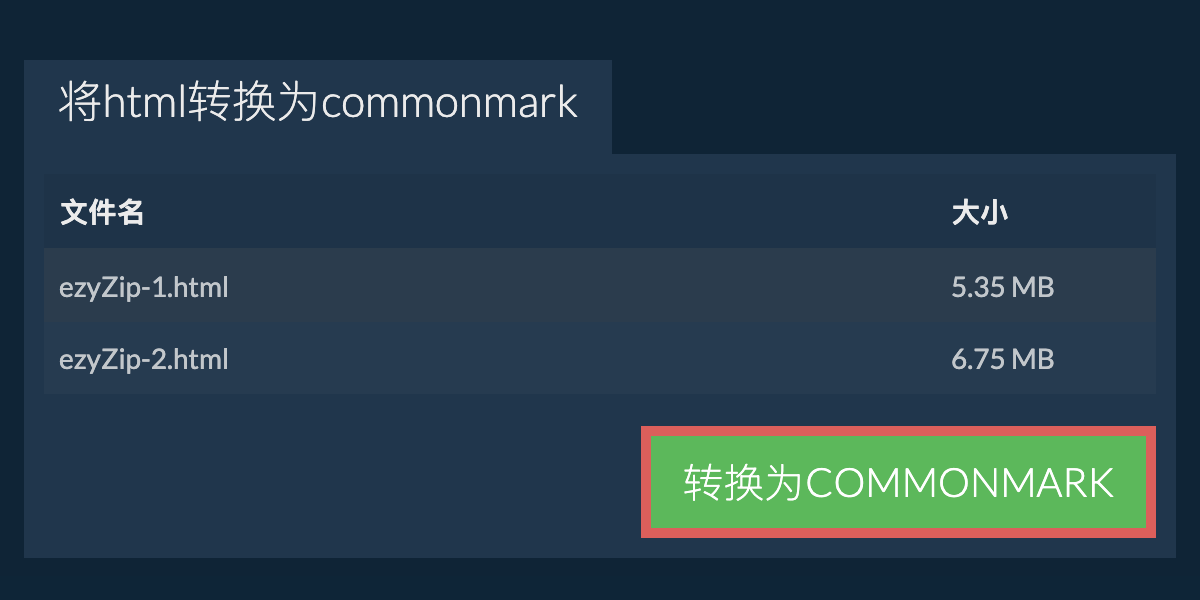 转换为COMMONMARK文件