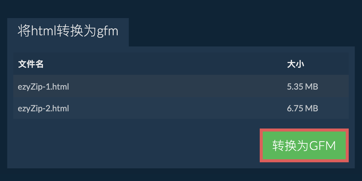 转换为GFM文件