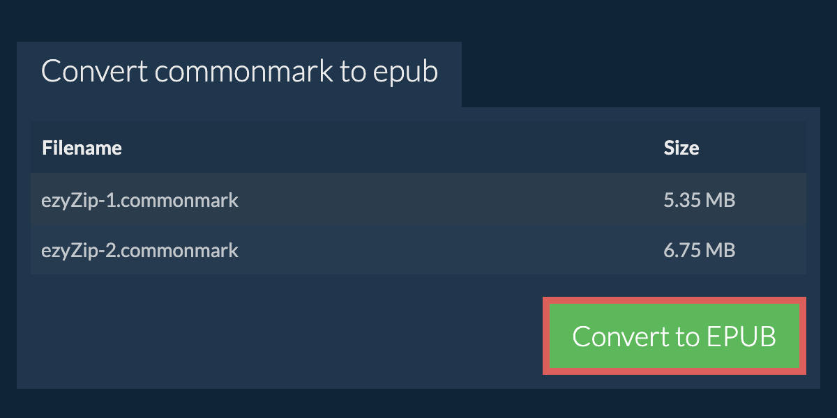 Convert to EPUB