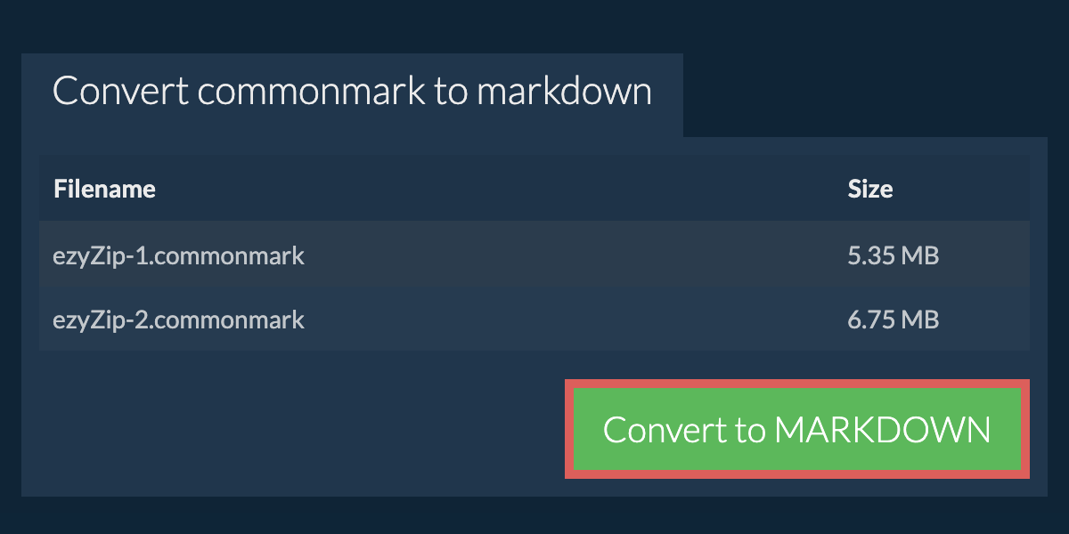 Convert to MARKDOWN