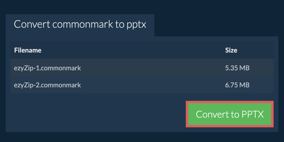 Convert to PPTX