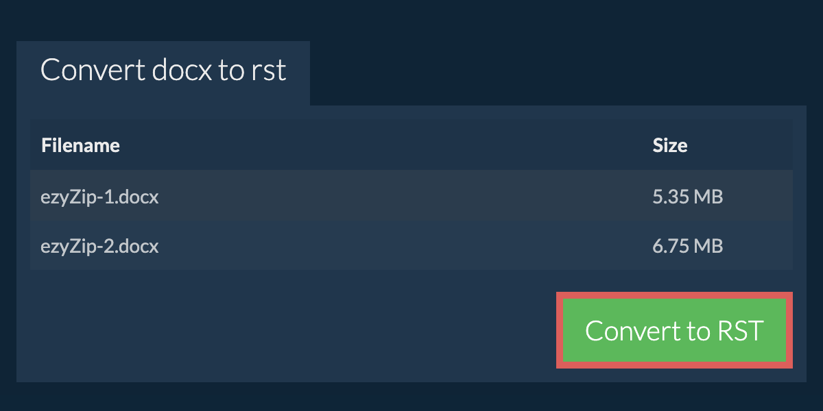 Convert to RST