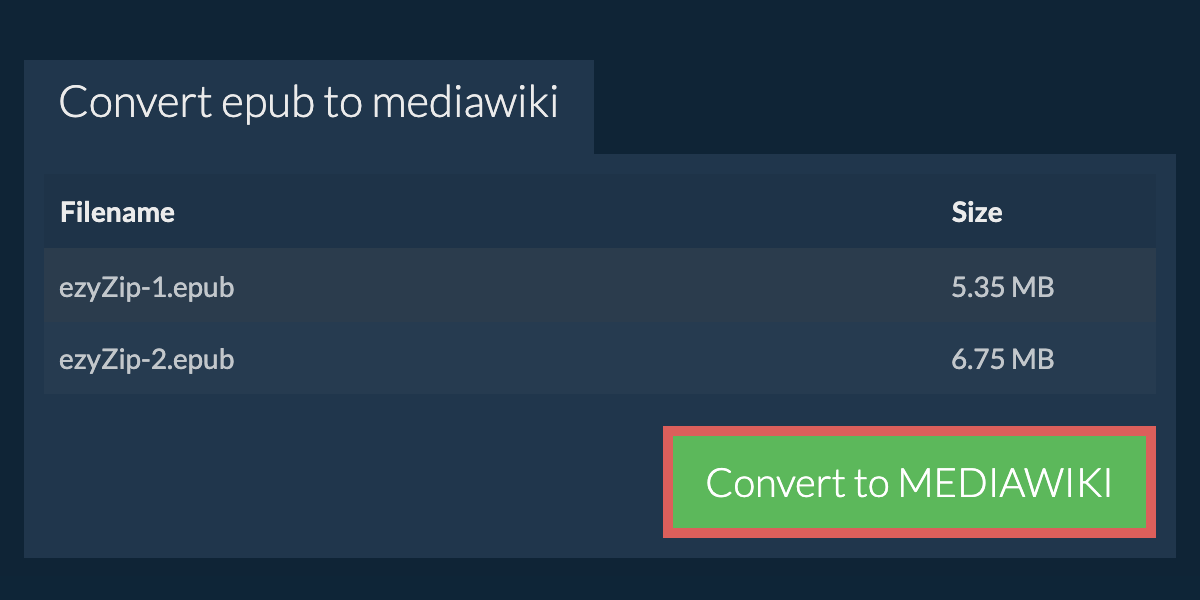 Convert to MEDIAWIKI