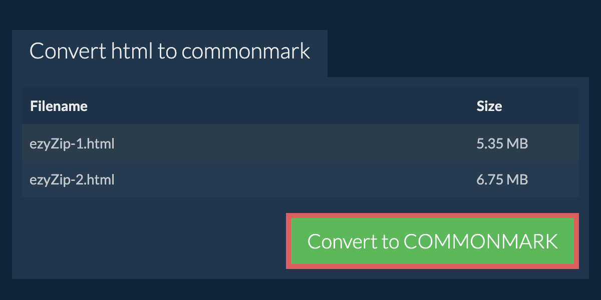 Convert to COMMONMARK