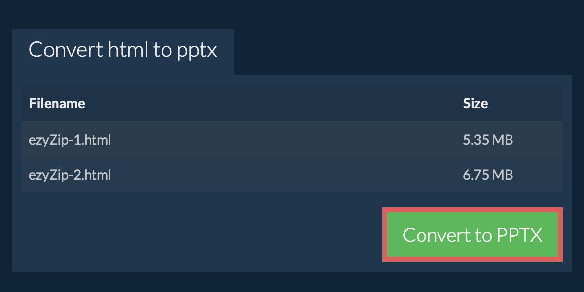 Convert to PPTX