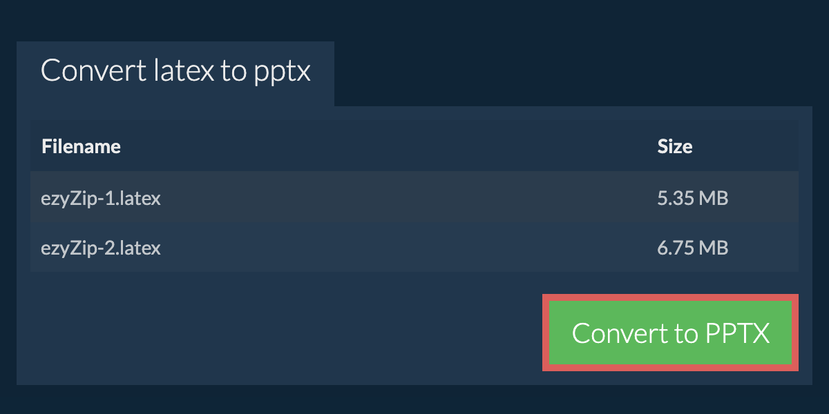 Convert to PPTX