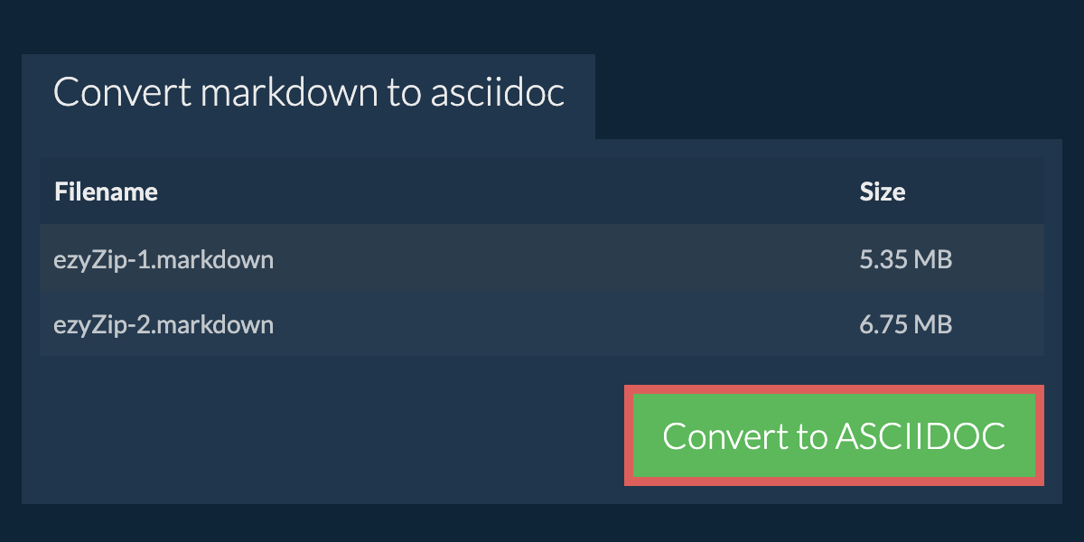 Convert to ASCIIDOC