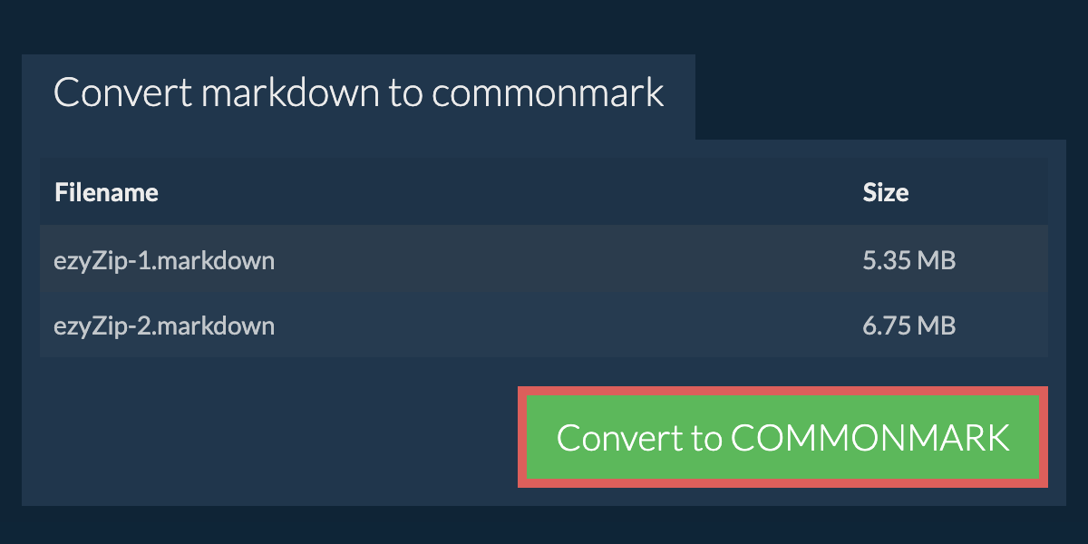 Convert to COMMONMARK