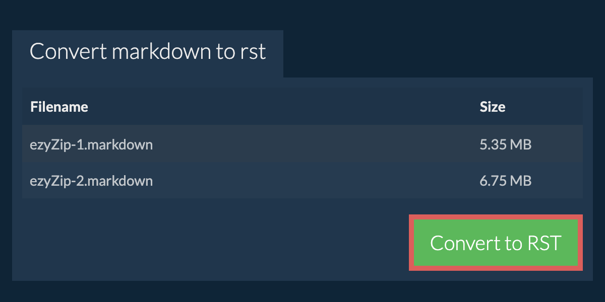 Convert to RST