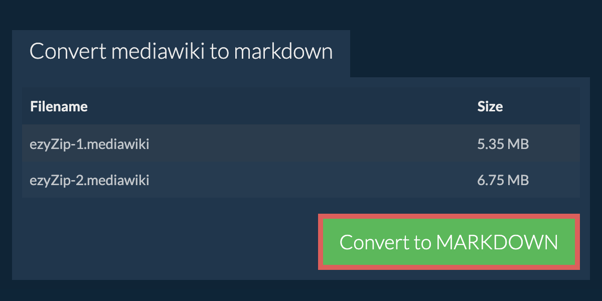 Convert to MARKDOWN