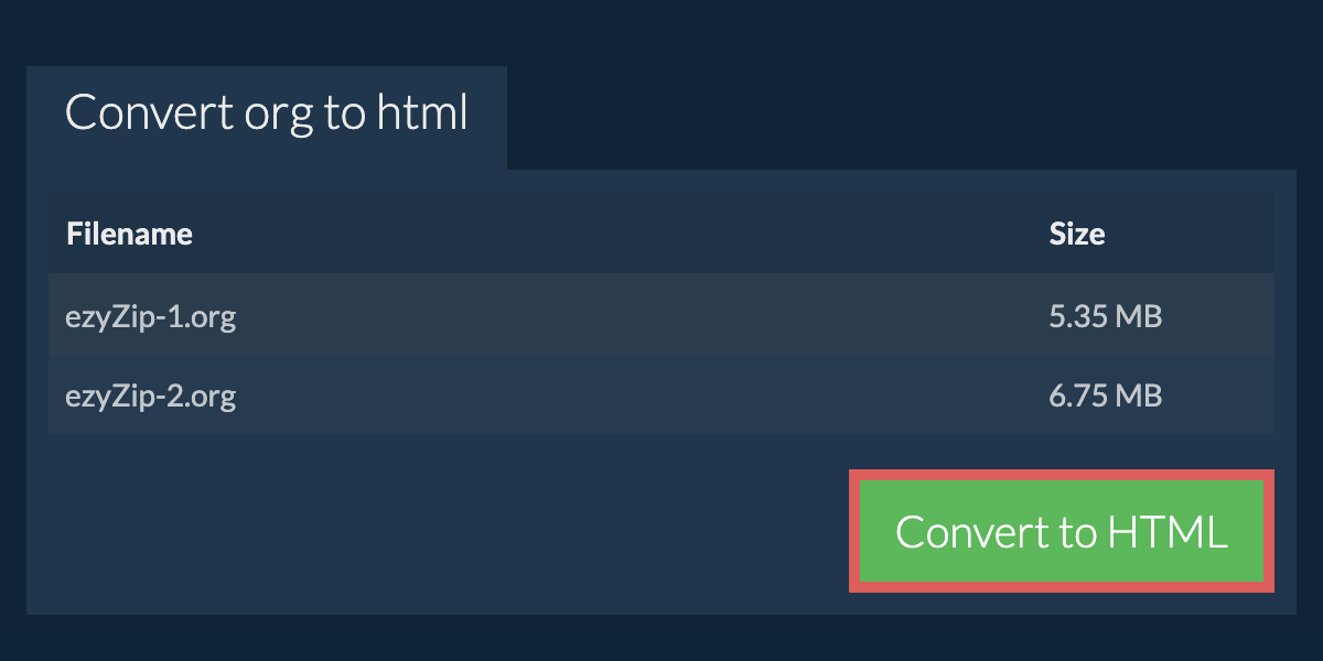 Convert to HTML