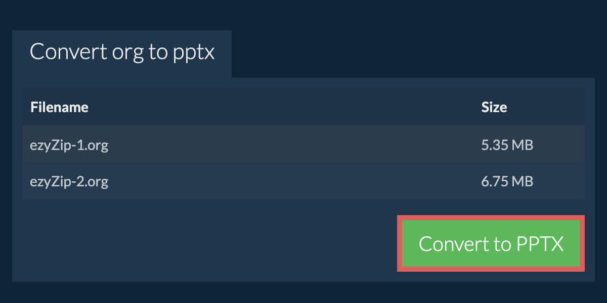 Convert to PPTX