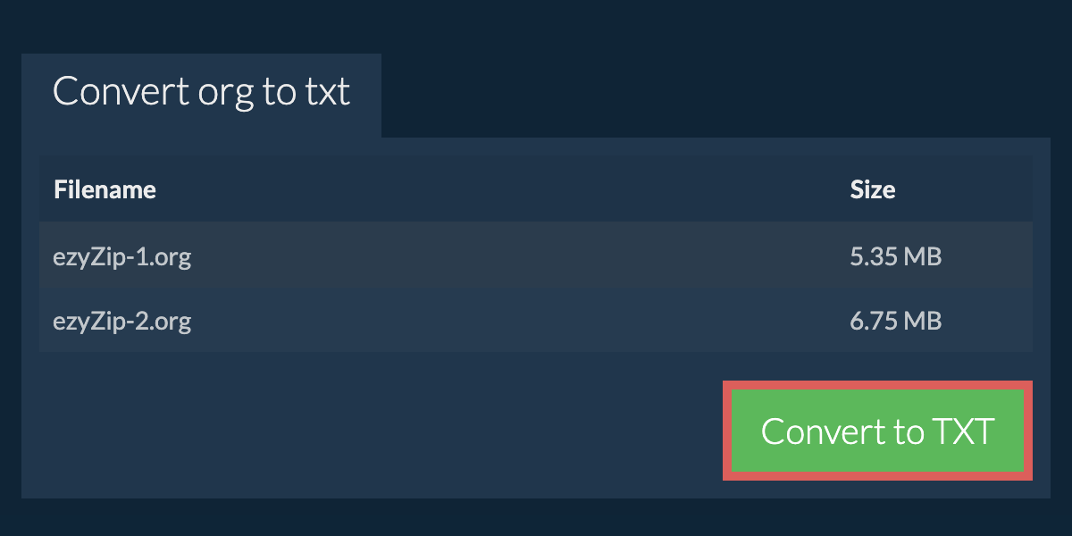 Convert to TXT