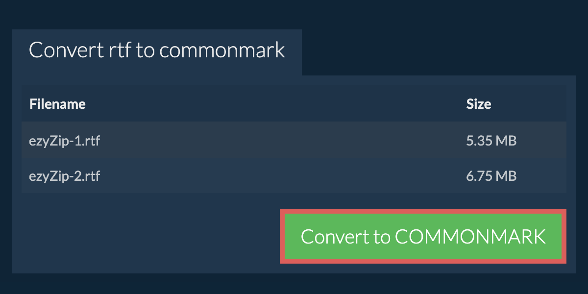 Convert to COMMONMARK