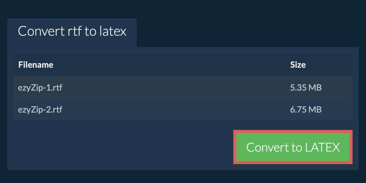 Convert to LATEX