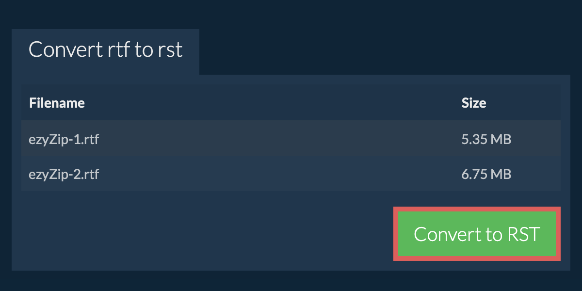 Convert to RST