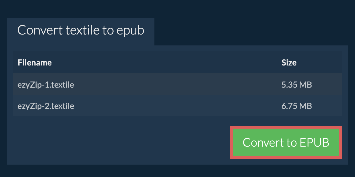 Convert to EPUB