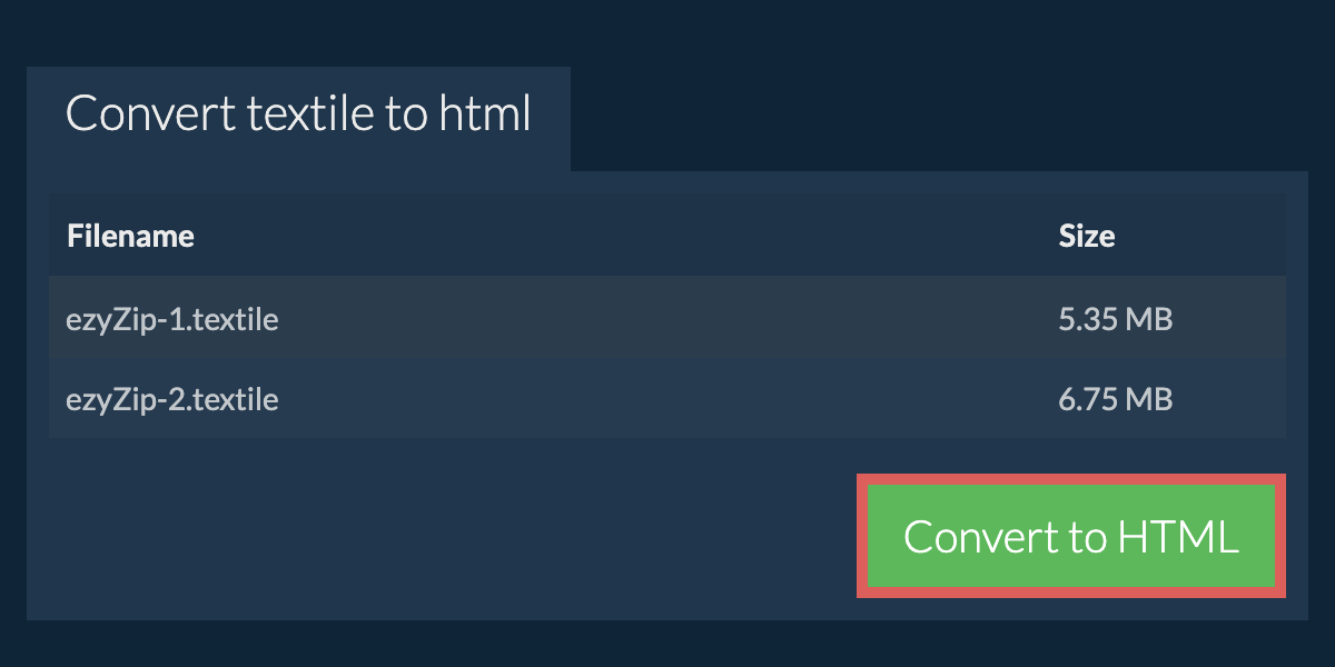 Convert to HTML