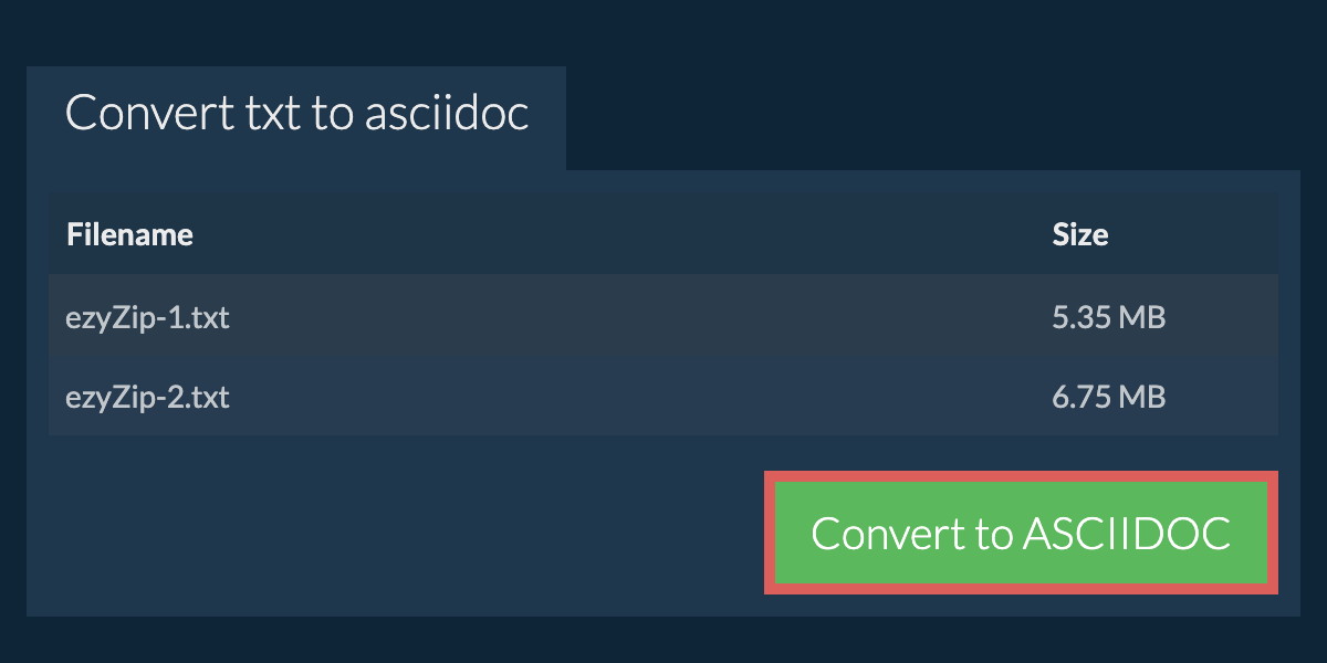 Convert to ASCIIDOC