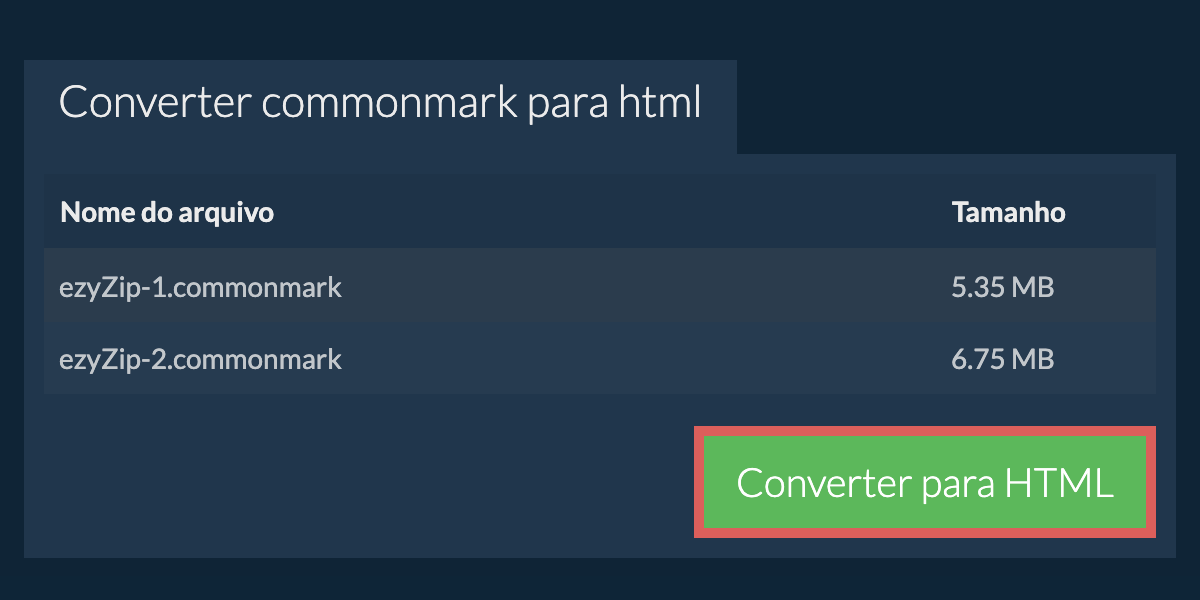 Converter em HTML
