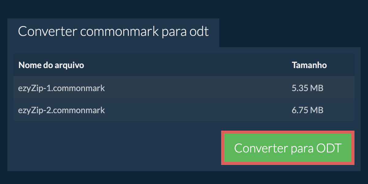 Converter em ODT