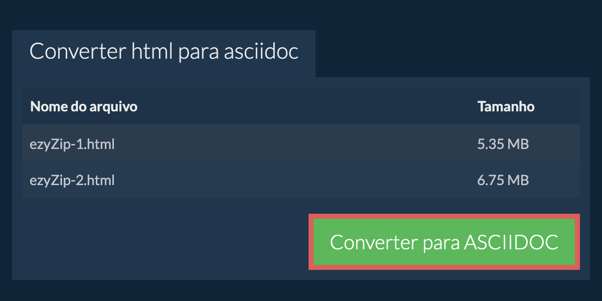 Converter em ASCIIDOC