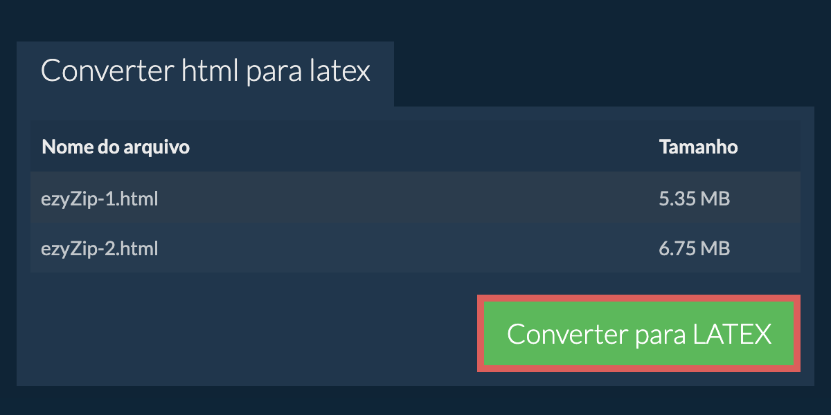 Converter em LATEX