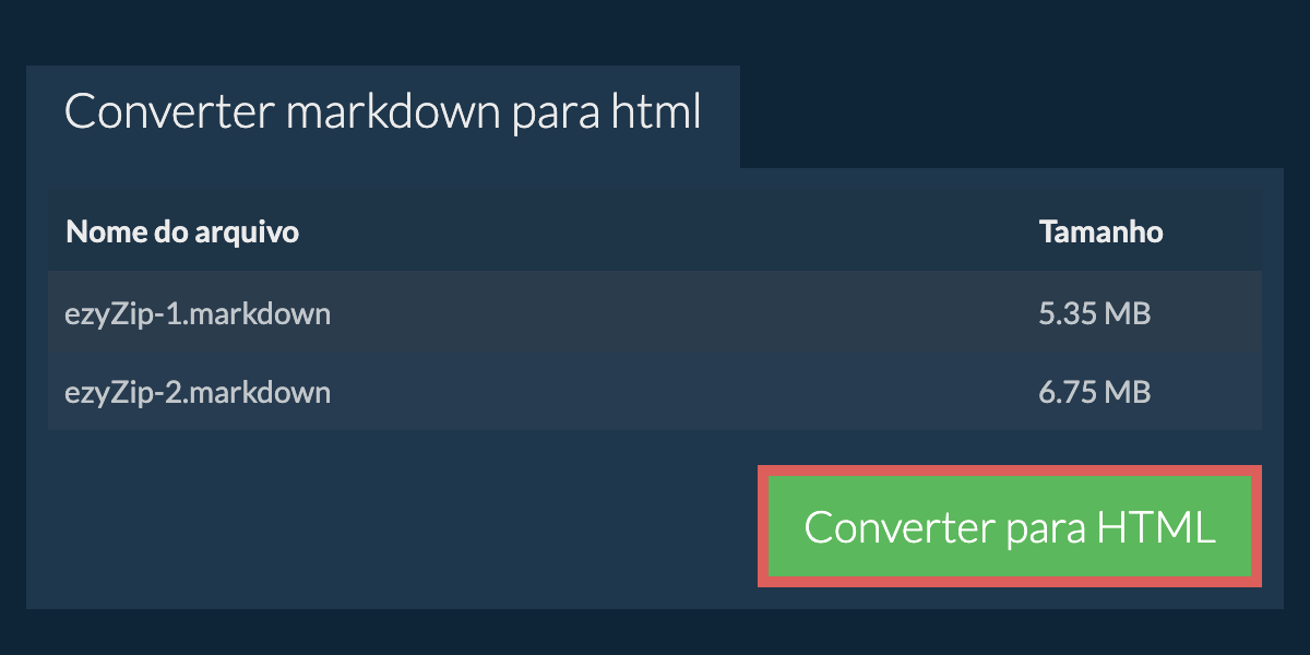 Converter em HTML