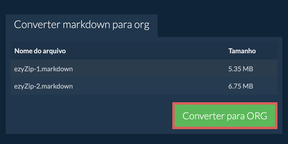 Converter em ORG