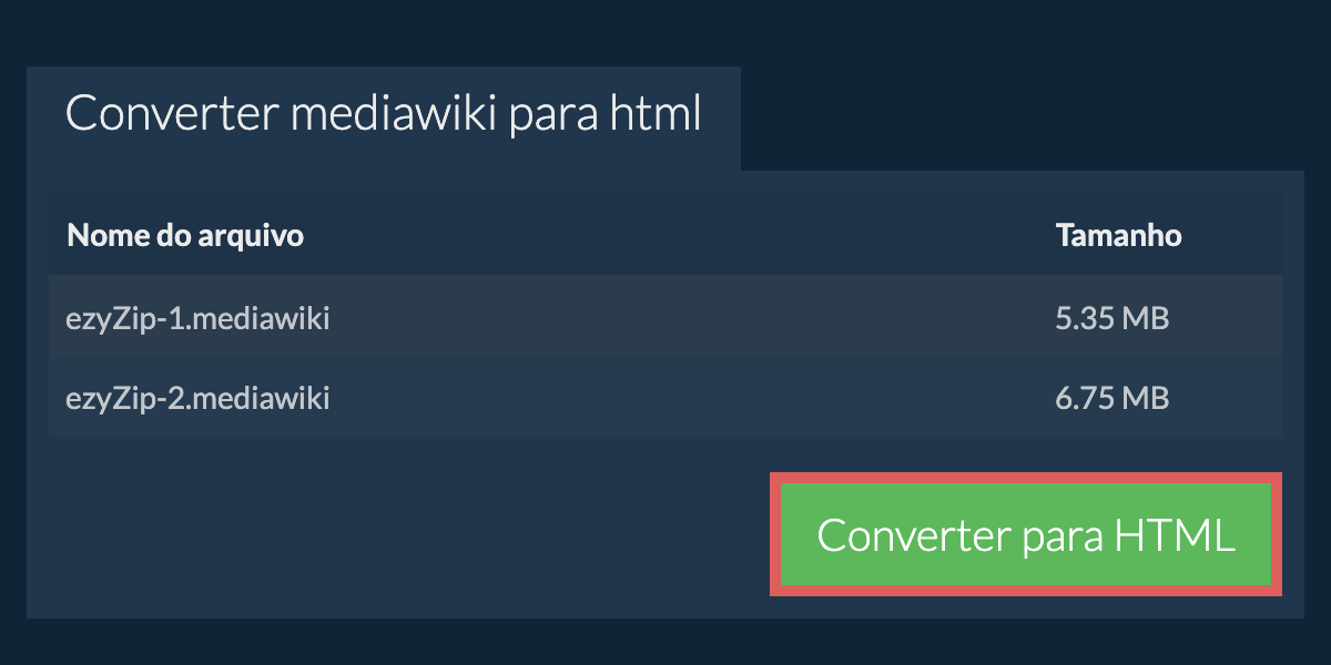 Converter em HTML
