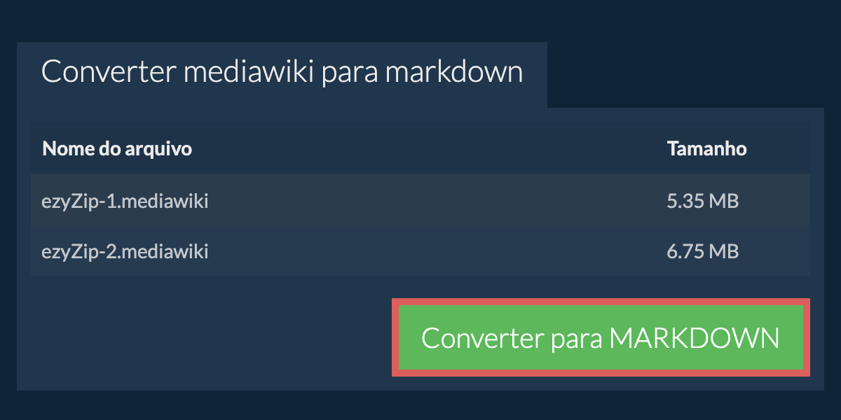 Converter em MARKDOWN