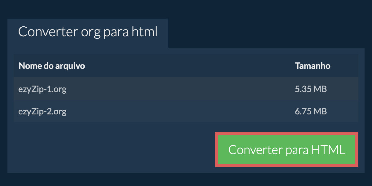 Converter em HTML