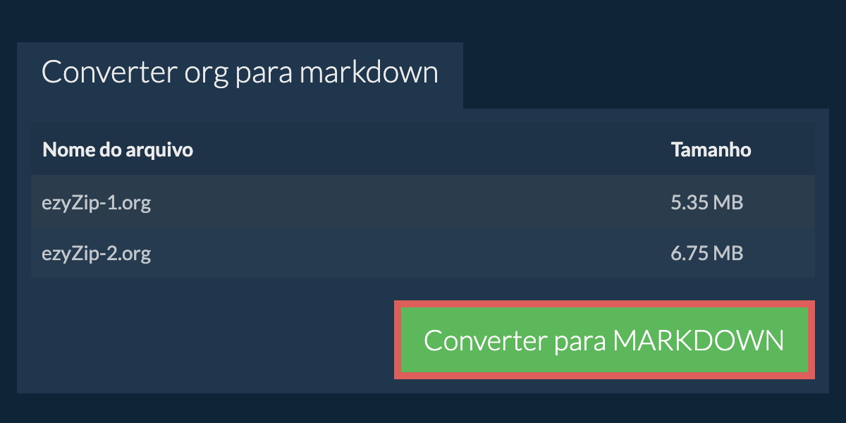 Converter em MARKDOWN